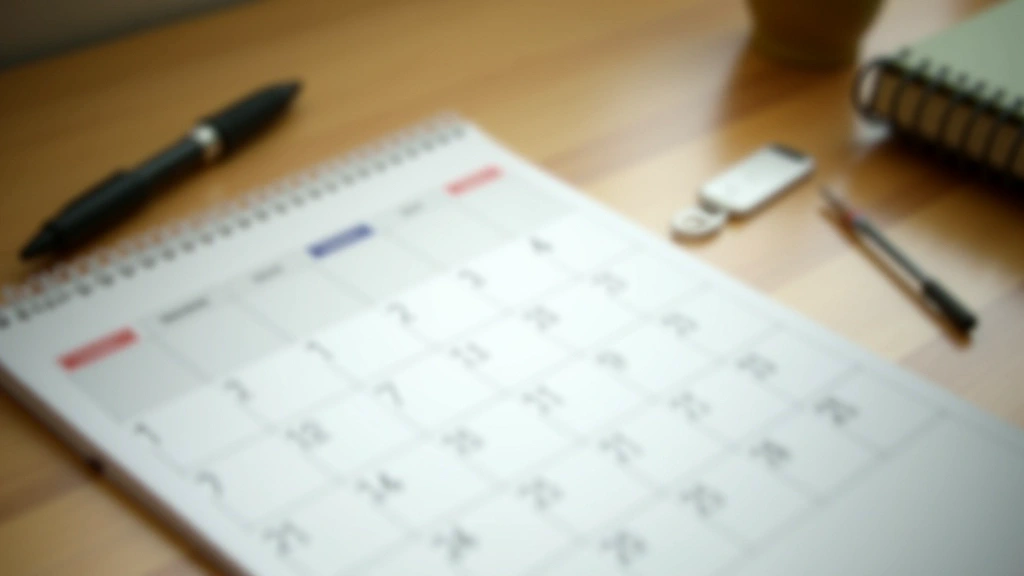 A calendar and notes on a desk