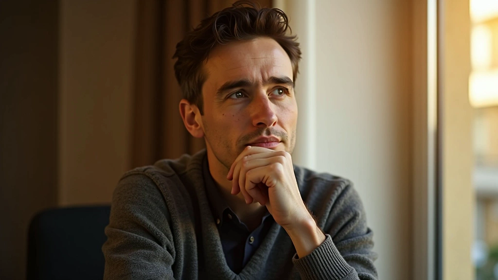 A person reflecting beside a naturally lit window