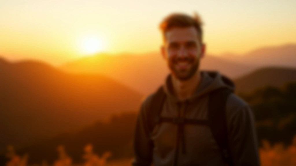 A person looking across a mountain landscape