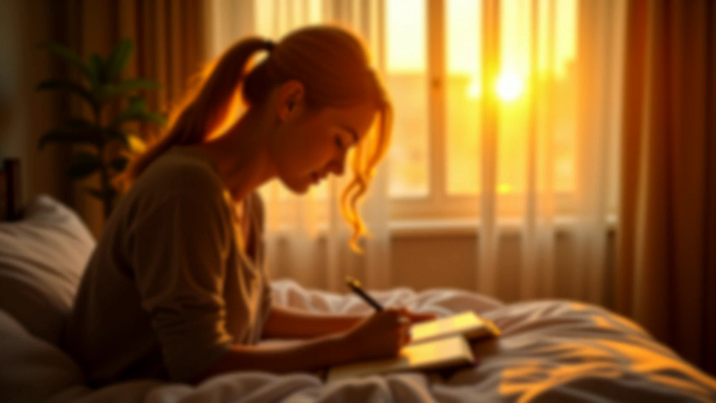 A person writing a morning reflection in a journal